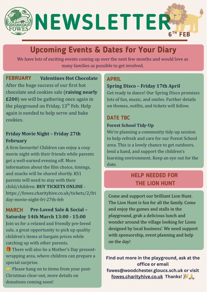 Newsletter 6th February 2026